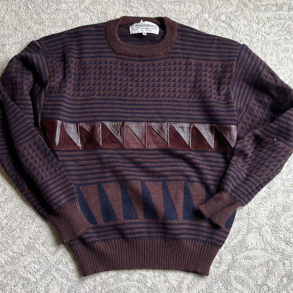 MEN’S Vintage Crew knit Brown Sweater Size Medium
